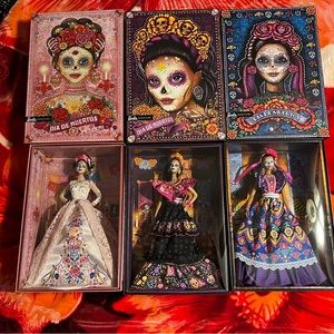 Set of 3 Barbies Dia de Muertos